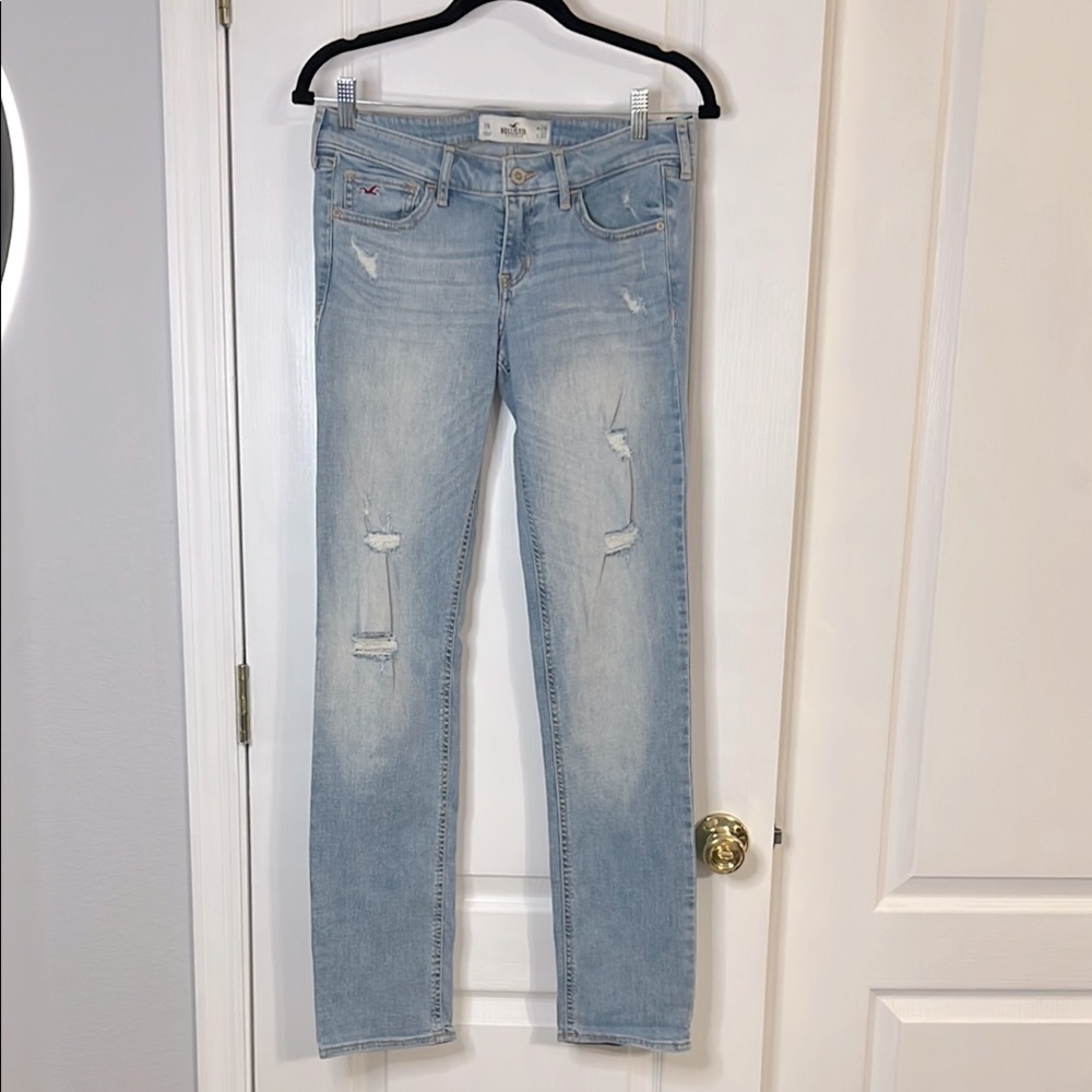 Hollister Blue Skinny Jeans Distressed Denim